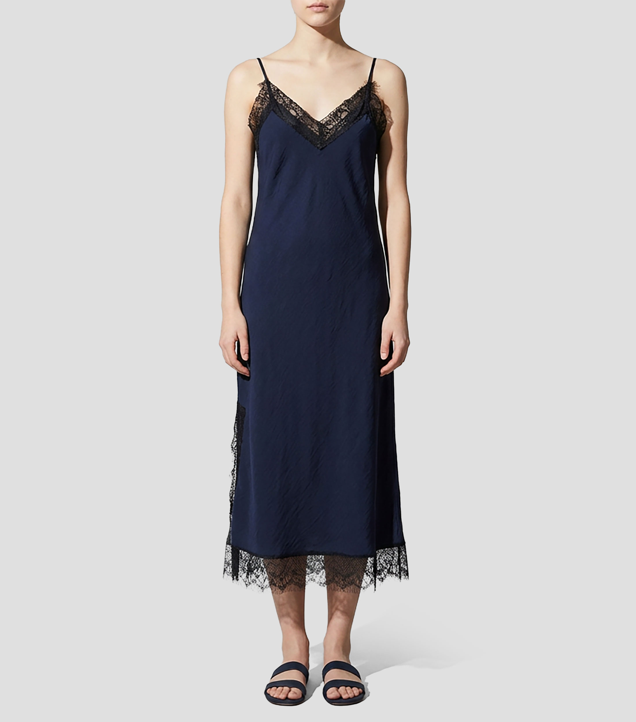 Vestido largo liso Mujer